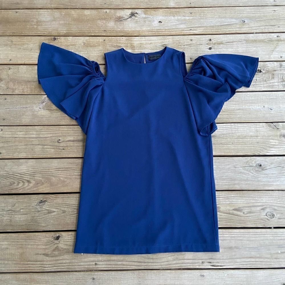 Blaque Label Navy Blue Cold Shoulder Dress Medium - Picture 2 of 7